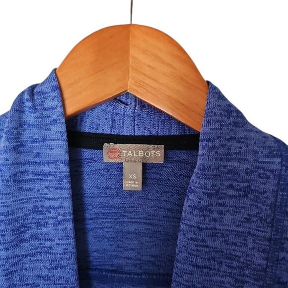 T By‎ Talbots Jacket Blue Size XS Open Front Sweatshirt  Roll Sleeve - Picture 6 of 10